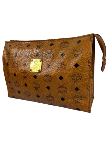 MCM Cognac Leather Clutch Bag