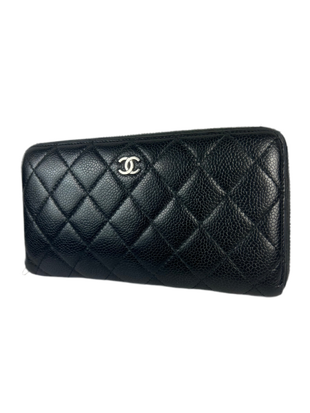 Chanel CC Quilted Leather Zippy Wallet