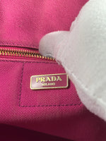 Prada Canapa Fuxia Canvas Tote Bag