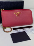 Prada Saffiano Metal Peonia Cles Wallet