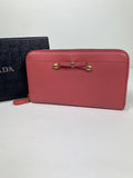 Prada Saffiano Chic Leather zippy wallet