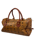 MCM Cognac Leather Boston Bag