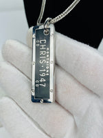 Dior License Plate Necklace