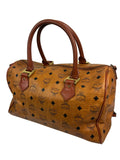 MCM Cognac Leather Boston Bag