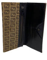 Fendi Zucca Monogram leather long wallet