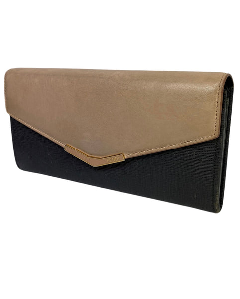 Fendi Toujour bicolor leather long wallet