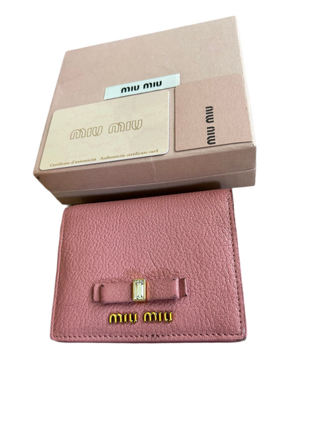 Miu Miu Encrusted Leather Bifold Wallet