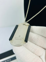 Gucci .925 Silver Dog Tag Necklace