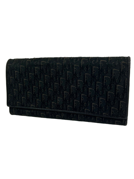 Dior Black Trotter Leather Long Wallet