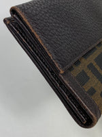 Fendi Zucca Monogram leather long wallet