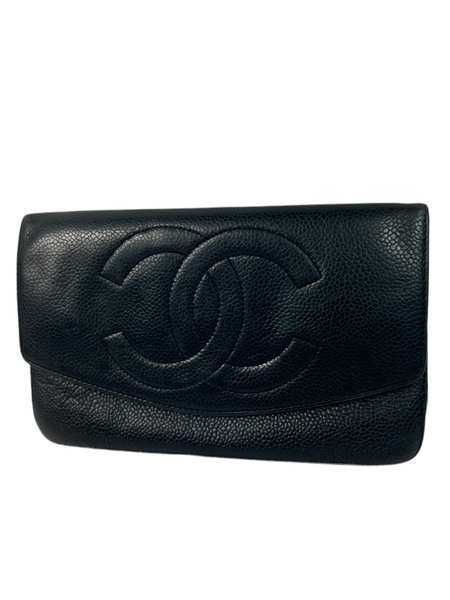 Chanel CC Caviar Flap Wallet
