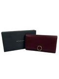 Bvlgari Red Leather Long Wallet