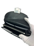 Celine Black Leather Flap Wallet