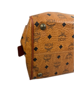 MCM Cognac Leather Boston Bag