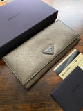 Prada Tessuto Piombo Long Wallet