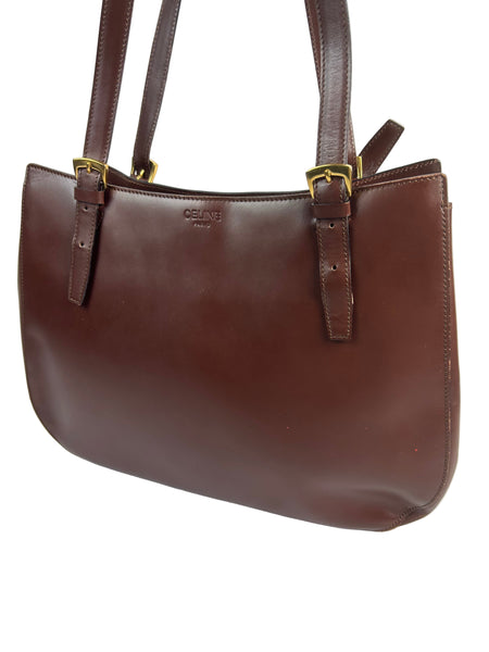 Celine Brown Leather Shoulder Bag