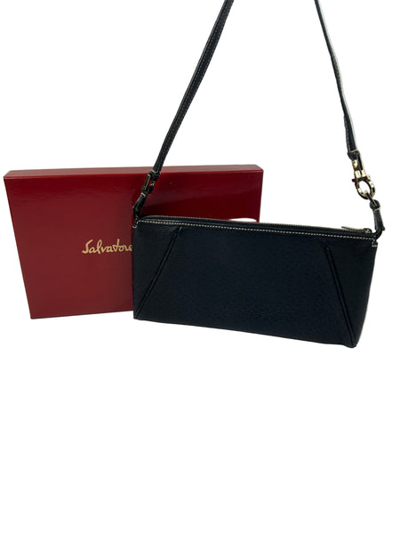Ferragamo Black Leather Shoulder Bag