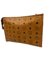 MCM Cognac Leather Clutch Bag