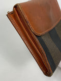 Fendi Striped Pecan Bifold Wallet