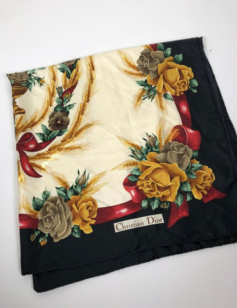 Dior Vintage Floral Scarf