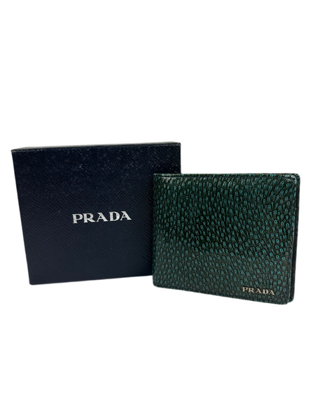 Prada Vitello Bluette Leather Bifold Wallet
