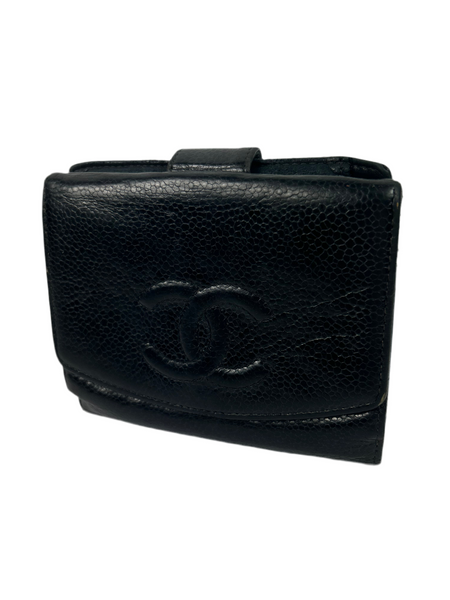 Chanel CC Caviar Leather Bifold Wallet