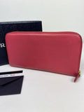 Prada Saffiano Triang Leather Zippy Wallet