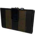 Fendi FF Striped Leather Kisslock Wallet