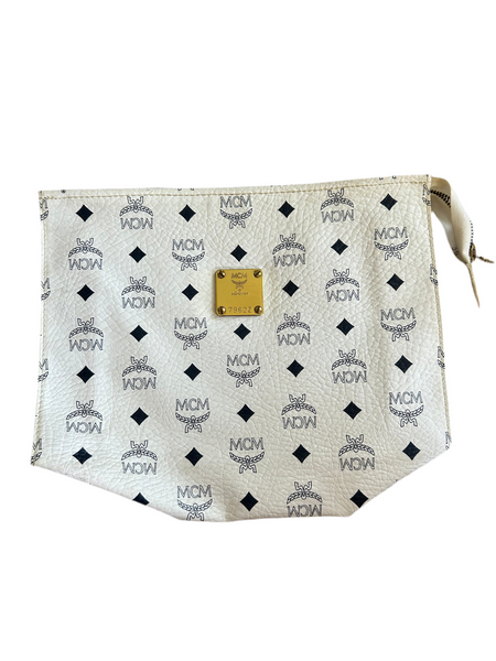 MCM White Monogram Clutch Bag