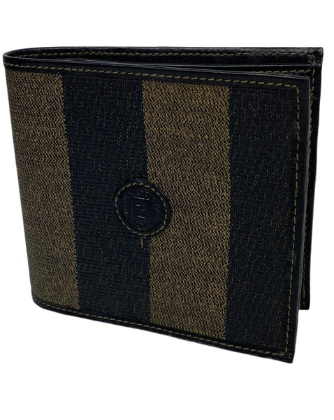 Fendi FF Striped Olive Bifold Wallet