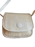 Fendi FF White Leather Crossbody Bag