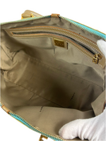 Fendi FF Zucca Aqua Leather Shoulder Bag