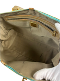 Fendi FF Zucca Aqua Leather Shoulder Bag