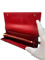 Celine Red Leather Wallet on Chain