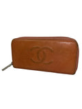 Chanel CC Caviar Orange Zippy Wallet