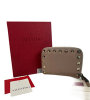 Valentino Studded Leather Zippy Wallet