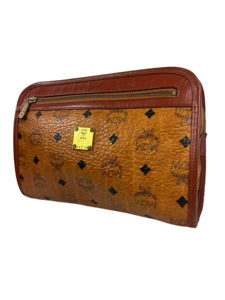 MCM Cognac Leather Clutch Bag