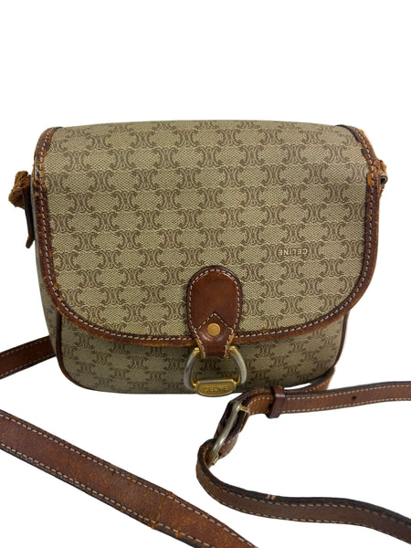 Celine Macadam Leather Crossbody Bag