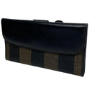 Fendi FF Striped leather long wallet