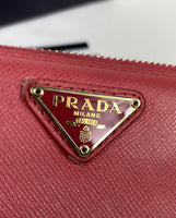 Prada Tessuto Triang Leather Zippy Wallet