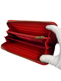 Ferragamo Red Leather Zippy Wallet