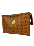 MCM Cognac Leather Clutch Bag