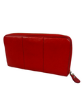 Ferragamo Red Leather Zippy Wallet
