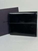 Prada Leather logo trifold wallet