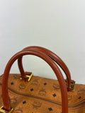 MCM Cognac Leather Boston Bag