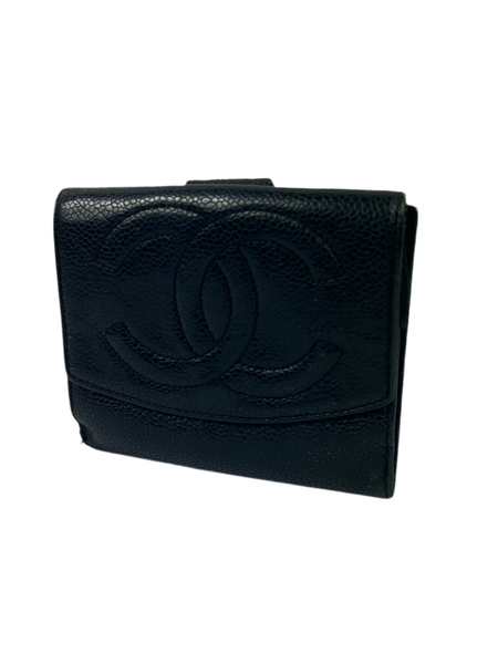 Chanel CC Caviar Leather Bifold Wallet