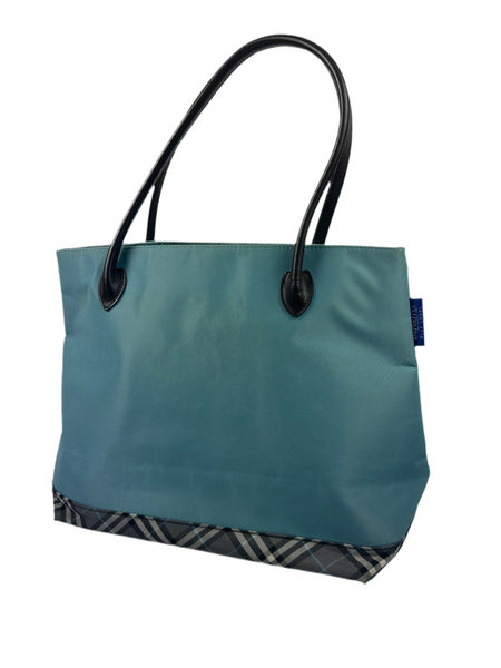 Burberry Blue Nova Check Tote Bag