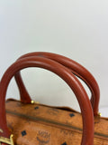 MCM Cognac Leather Boston Bag