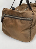 Prada Tessuto Nylon Brown Boston Bag