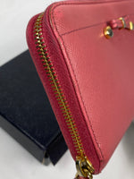 Prada Saffiano Bow leather zippy wallet